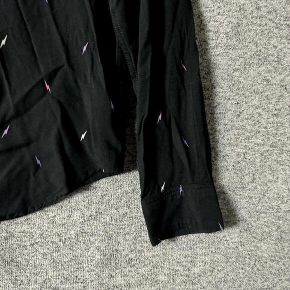 Rails Women's Size XS Black Lightning Print Long Sleeve Button Up Shirt - Picture 3 of 10